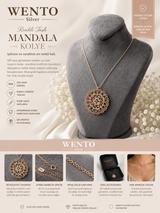 WENTO Silver’ın göz alıcı Renkli Taşlı Mandala Kolyesi