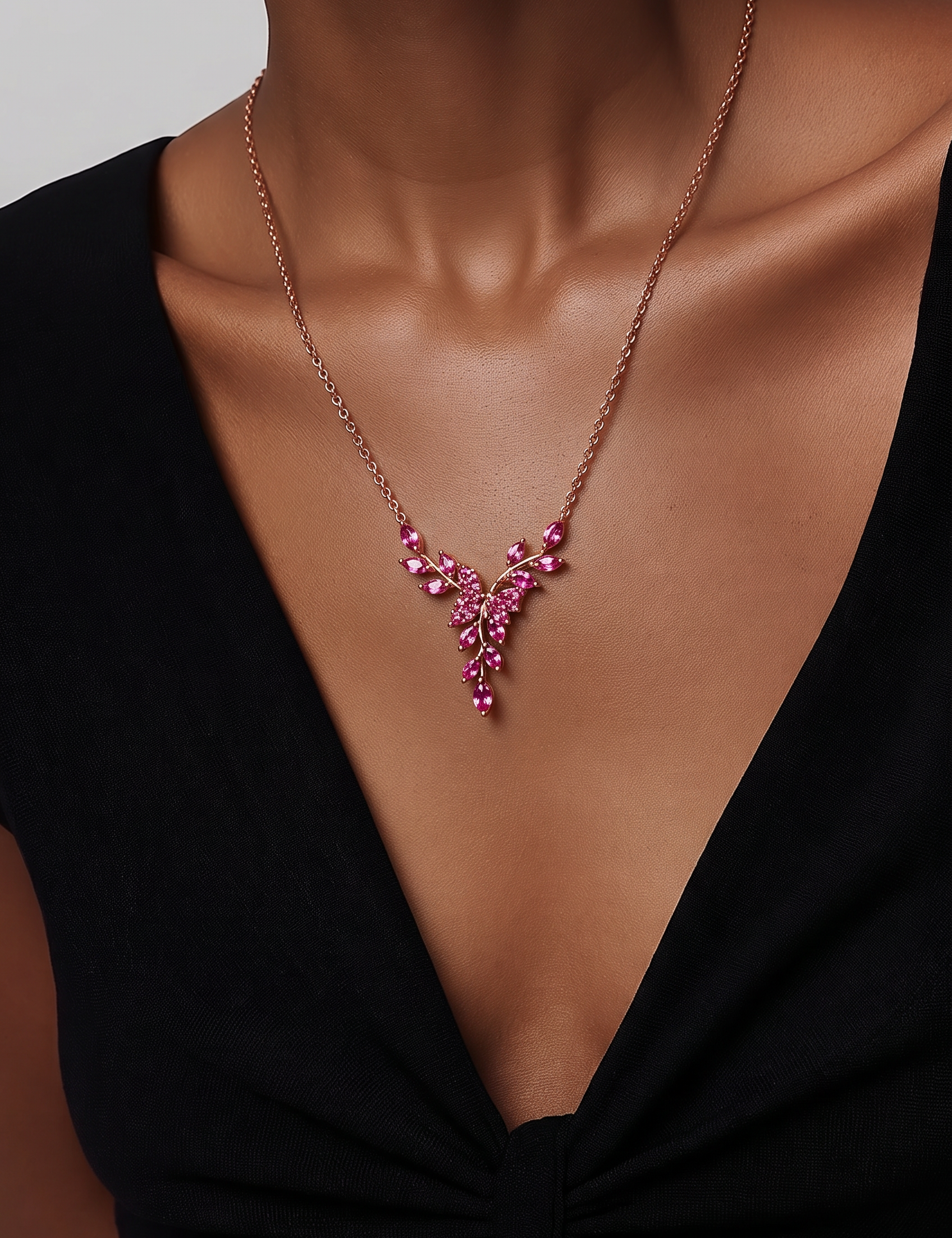 Pembe zirkon taş yaprak detayı
