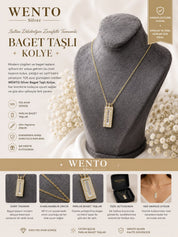 WENTO Silver Baget Taşlı Kolye