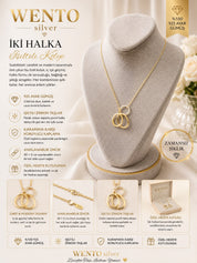 WENTO Silver İki Halka Işıltılı Kolye