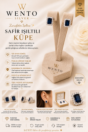 Safir ışıltılı özel küpe