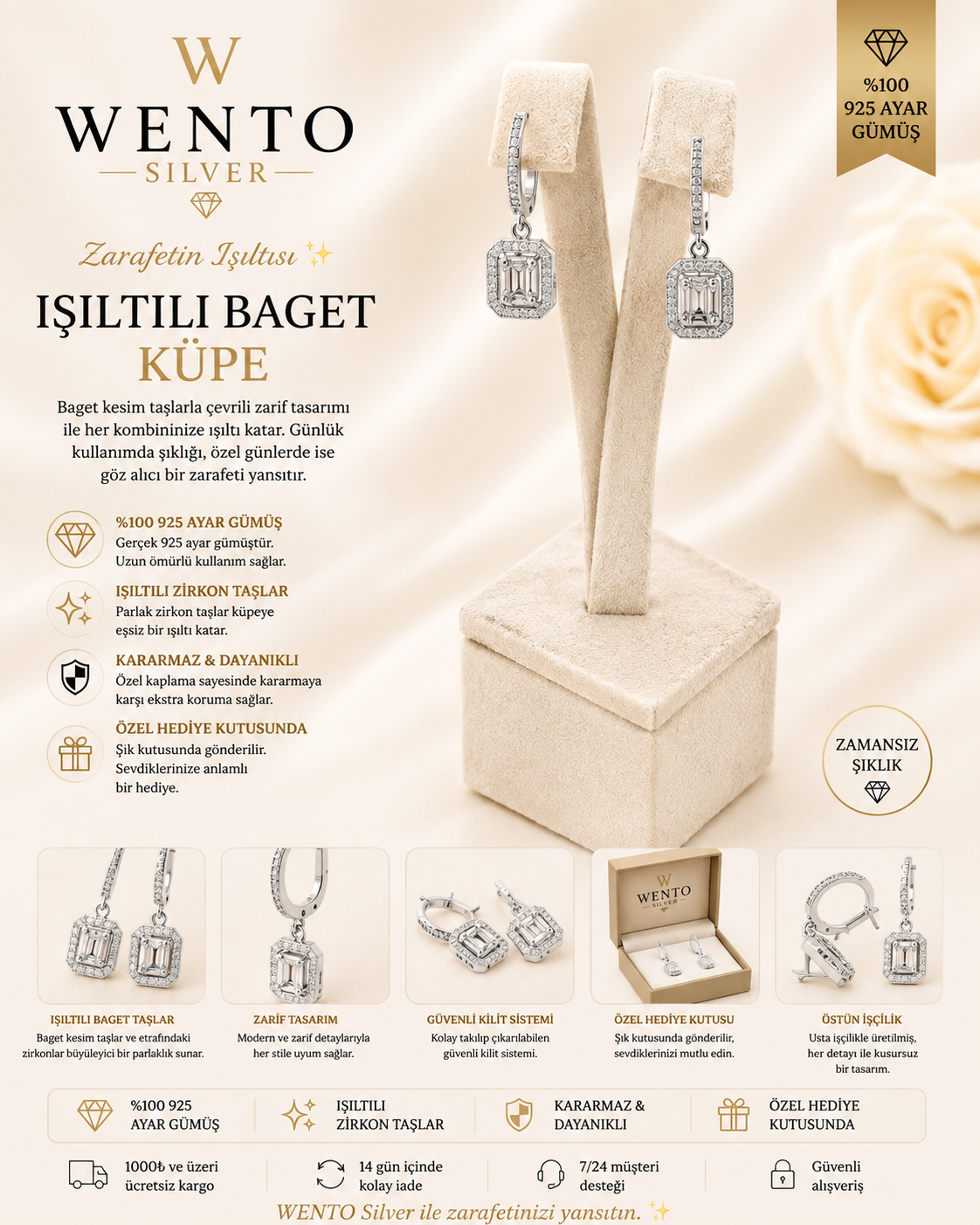 Işıltılı Baget Küpe