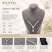 WENTO Silver Damla Taşlı Kolye | 925 Ayar Gümüş | Zarif ve Işıltılı Tasarım
