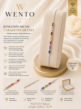🌈 WENTO Silver – Rainbow Baget Taşlı 925 Ayar Gümüş Bileklik