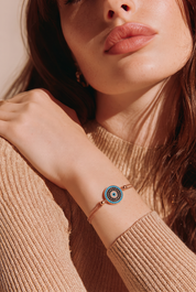 WENTO Silver Nazar Bileklik | 925 Ayar Gümüş Rose Gold Kaplama | Ayarlanabilir Zincir